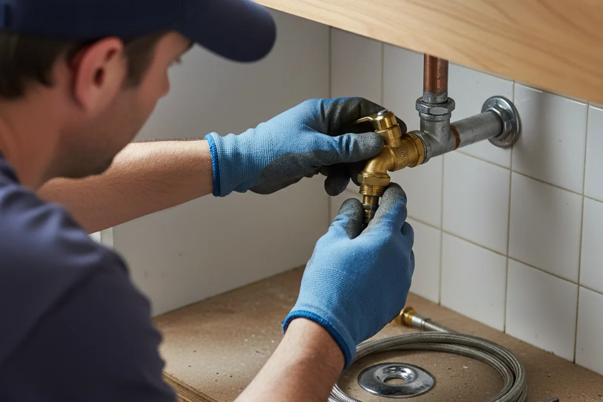 Shutoff valve and fitting work during Faucet and Fixture Repair in Pavo